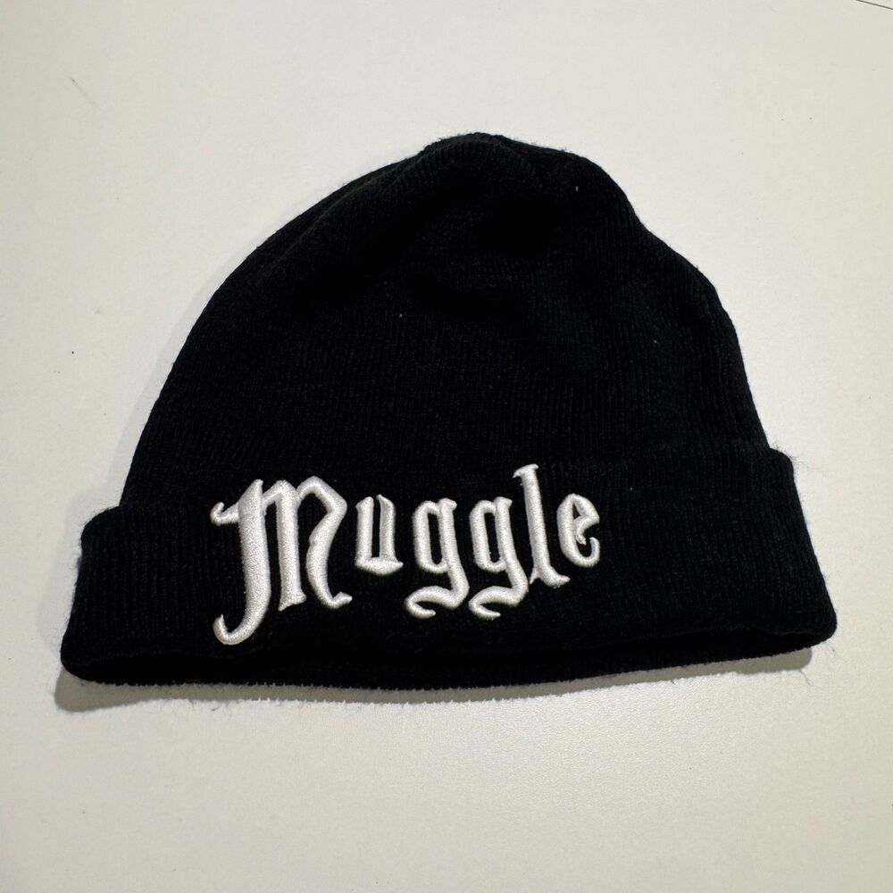 Harry Potter Muggle Beanie Hat Knit Black One Size Fits Most Unisex